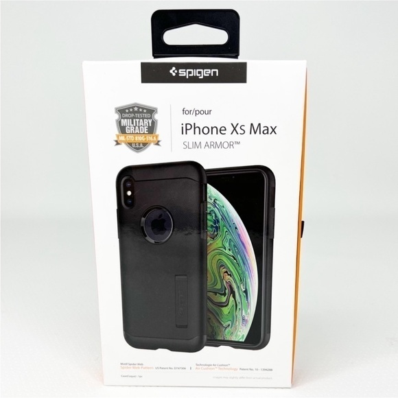 Spigen iPhone XS Max Slim Armor Black Case New in Box NWT - Picture 1 of 6